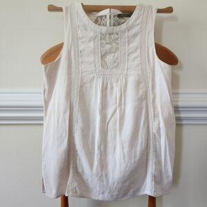 Doe & Rae White Lace Tank S